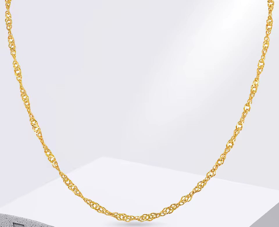 Colar Choker Cordão em Aço Inox com Banho de Ouro Amarelo 18K