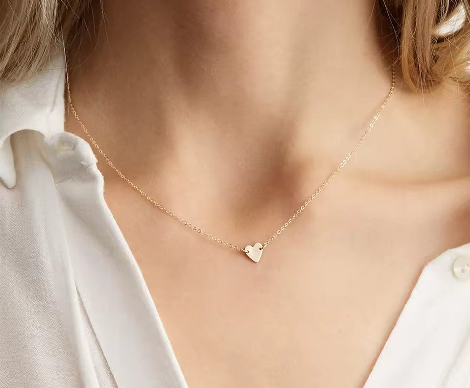 Colar Coração em Aço Inox com Banho de Ouro Amarelo 18K